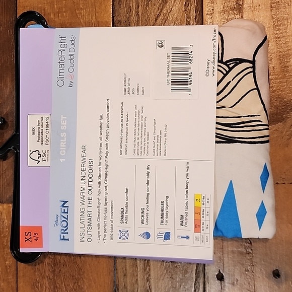 ClimateRight by Cuddl Duds Frozen Girls Thermal Set Size XS 4/5 - Picture 6 of 10